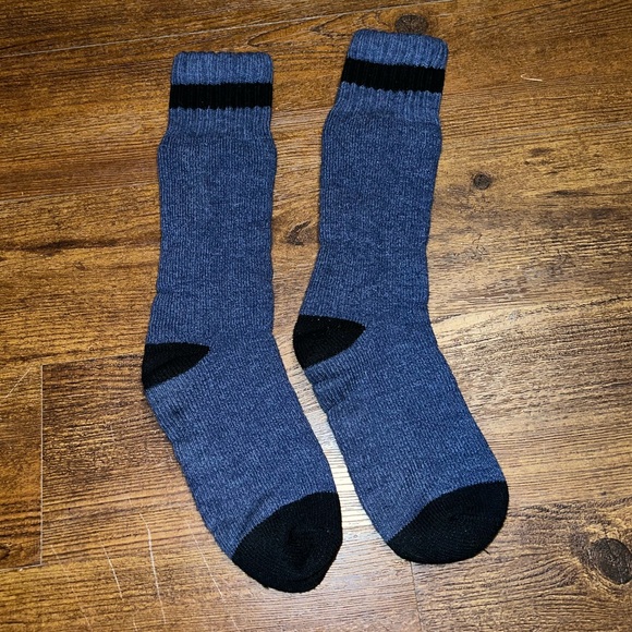 Men's Navy Blue and Black Thermal Insulated Cozy Tall Socks One Size - Picture 2 of 4